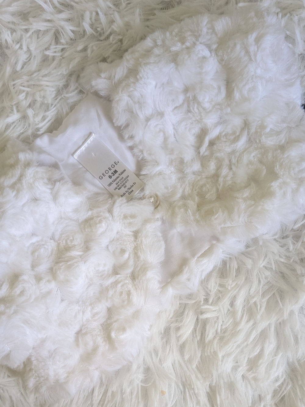George Ivory Plush Faux Fur Pom Throw